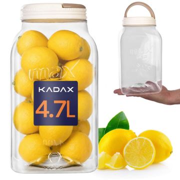 Słój plastikowy z uchwytem Aoiz 4.7L beżowy 1 szt.