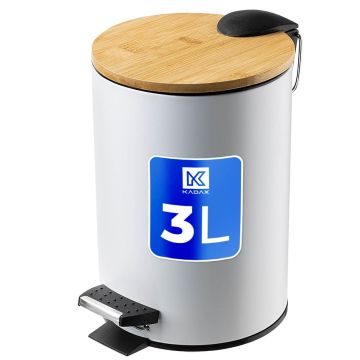 Kosz łazienkowy Linter biały, 3L