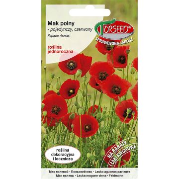 Mak polny - Papaver rhoeas pojedynczy czerwony 0,5g