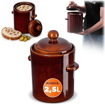 Garnek hermetyczny kamionkowy Athena 2,5L, z pokrywką