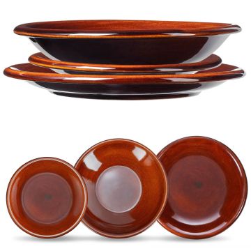 Zestaw obiadowy Olympia talerz głęboki 23 cm + talerz płytki 24 cm + talerz mały 19 cm