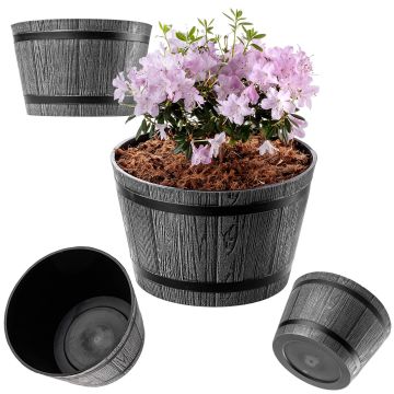 Donica na kwiaty Sori 30 cm, ciemny szary