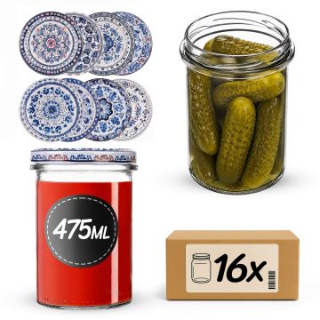 Słoiki na przetwory Befa 475ml 16szt fi 82 mm + wieczka "Bolesławiec"