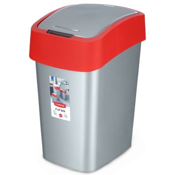 Kosz na śmieci Curver Flip Bin 50L, czerwony