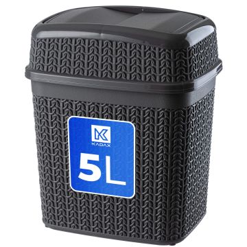 Kosz na śmieci Tonni z uchylna pokrywą 5L, grafit