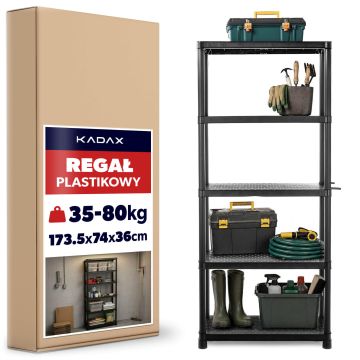 Regał plastikowy Auzon 173.5 x 74 x 36 cm