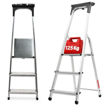 Drabina aluminiowa Vulvik, 3 stopnie, 125 kg
