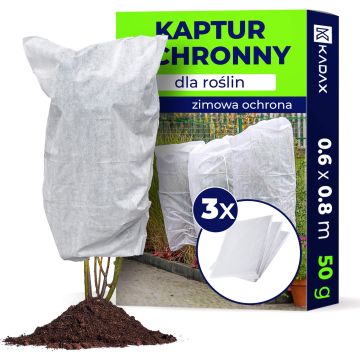 Kaptur ochronny na rośliny Vatan 0.6 x 0.8 m 50 g/m² biały 3 szt.