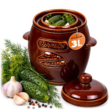 Beczka kamionkowa Helios 3L, na ogórki z pokrywką