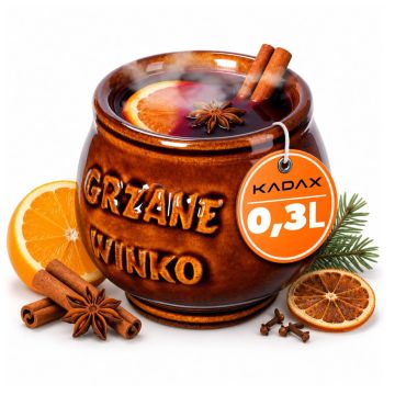 Kubek kamionkowy Olympia 0.3L z napisem "Grzane Winko"