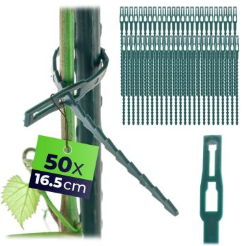 Rozpinane opaski do mocowania roślin Lanzoni 16.5 cm 50szt. zielony