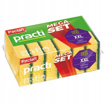 Paclan Mega Set Practi Gąbki do mycia naczyń XXL 6 szt.