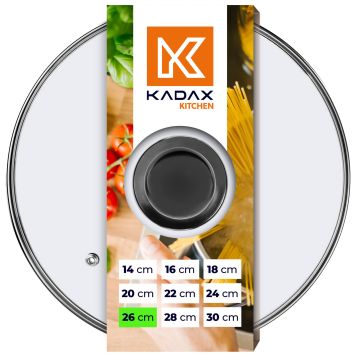 Pokrywa żaroodporna z czarnym uchwytem Caserta 26 cm