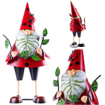 Figura ogrodowa Esson krasnal czerwony stalowa 30 cm