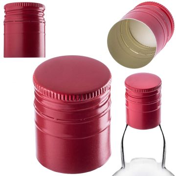 Aluminiowa zakrętka do butelek Annot fi 28mm długa czerwona 10 szt.