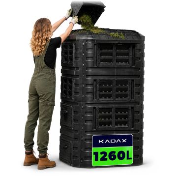 Kompostownik ogrodowy Nybro 1260L, czarny