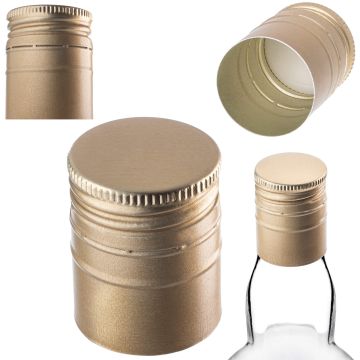 Aluminiowa zakrętka do butelek Annot fi 28mm długa złota 10 szt.