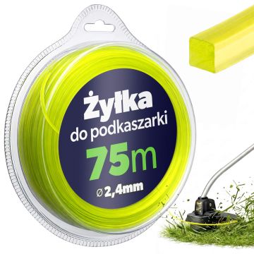 Żyłka do podkaszarki Marnay 75 m x 2.4 mm kwadratowa żółta