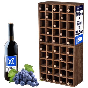 Regał na wino Loreo szachownica drewniany ciemny brąz 2szt