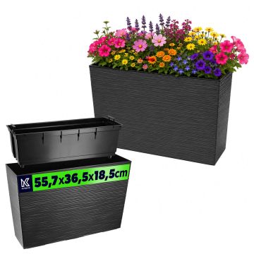 Donica ogrodowa Sorbo dłuto 56 x 19 cm, grafit