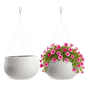 Doniczka wisząca z wkładem Rucas 29 cm, biała