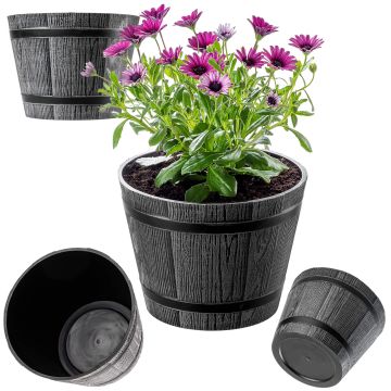 Donica na kwiaty Sori 23 cm, ciemny szary