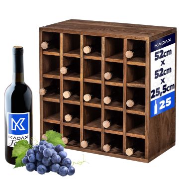 Regał na wino Loreo szachownica drewniany ciemny brąz