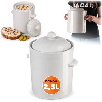Garnek hermetyczny kamionkowy Athena 2.5L z pokrywką kremowy