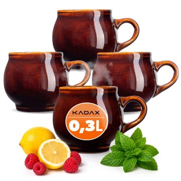 Kubek kamionkowy Olympia 0,3L z uchem, 4 szt.