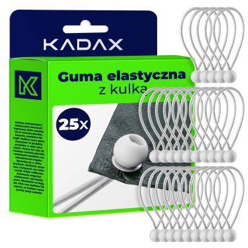 Gumy z kulką do mocowania plandek białe, 25 szt.