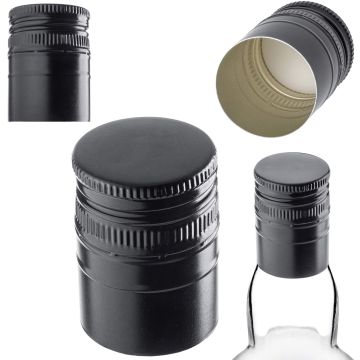 Aluminiowa zakrętka do butelek Annot fi 30mm długa czarna 10 szt.