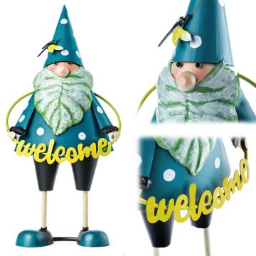 Figura ogrodowa Esson krasnal niebieski stalowa 29 cm