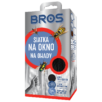 Bros Siatka na okno na owady 130 x 150 cm czarna
