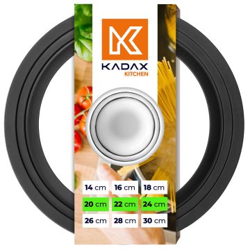 Pokrywa szklana multisize Aiola na garnek 20-24 cm z srebrnym okrągłym uchwytem