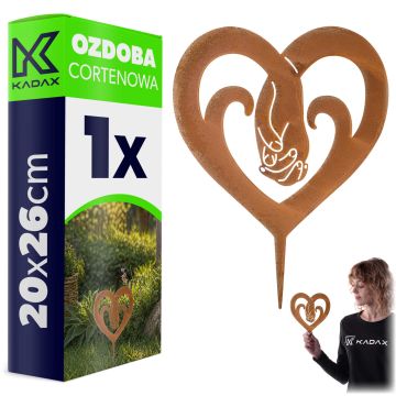 Ozdoba ogrodowa ze stali corten Laborde serce 20 x 26 cm 1 szt.