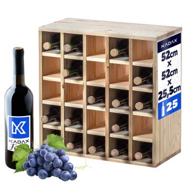 Regał na wino Loreo szachownica drewniany jasny brąz