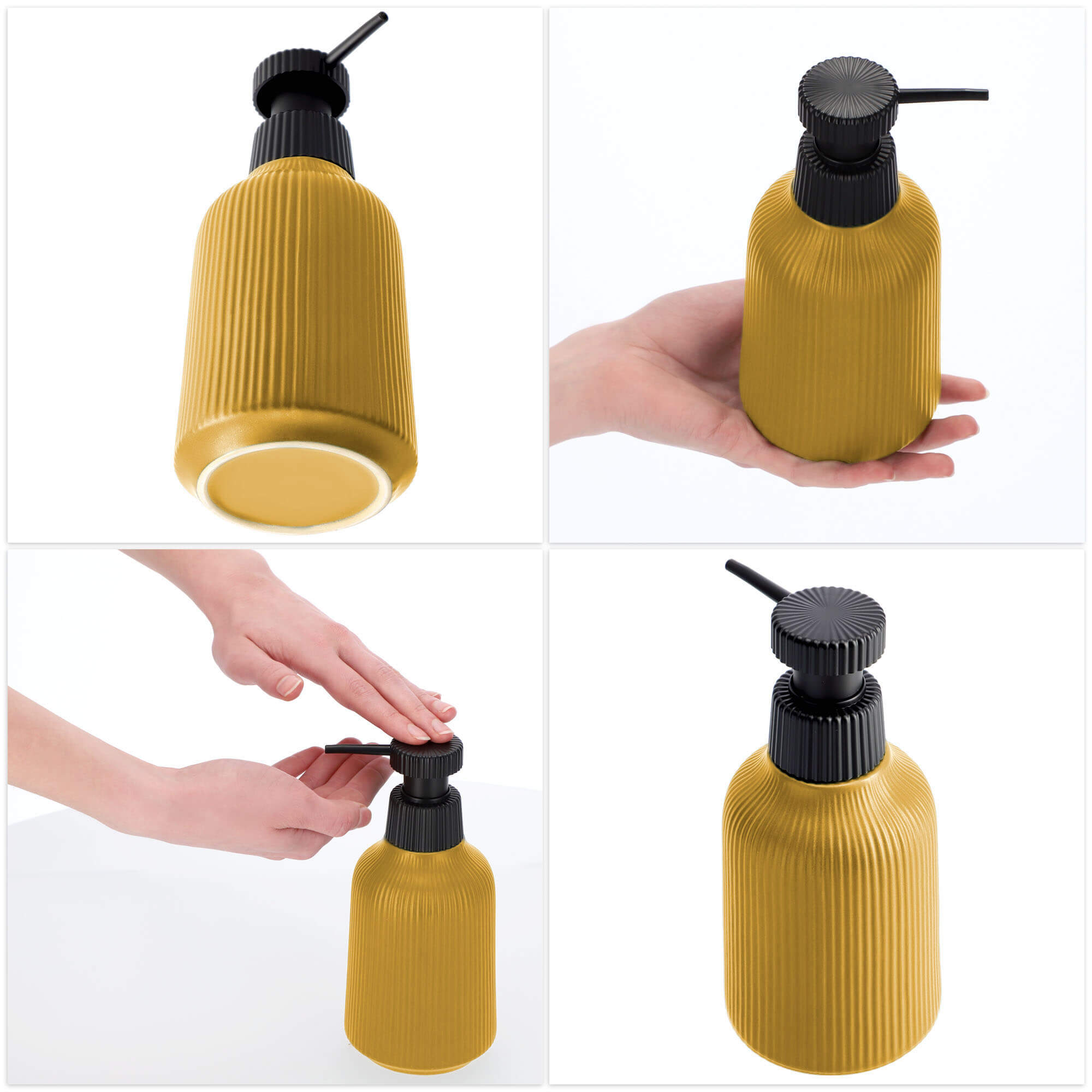 Dozownik na mydło w płynie Mataro 200 ml żółty