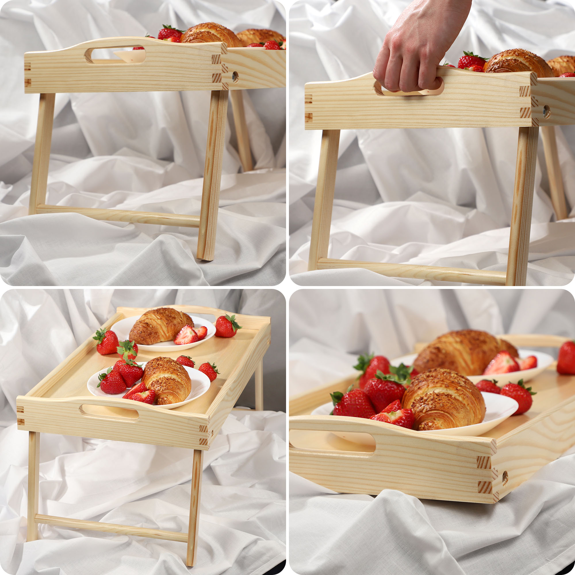 Stolik śniadaniowy Solia, pod laptopa, 50 cm, bezbarwny