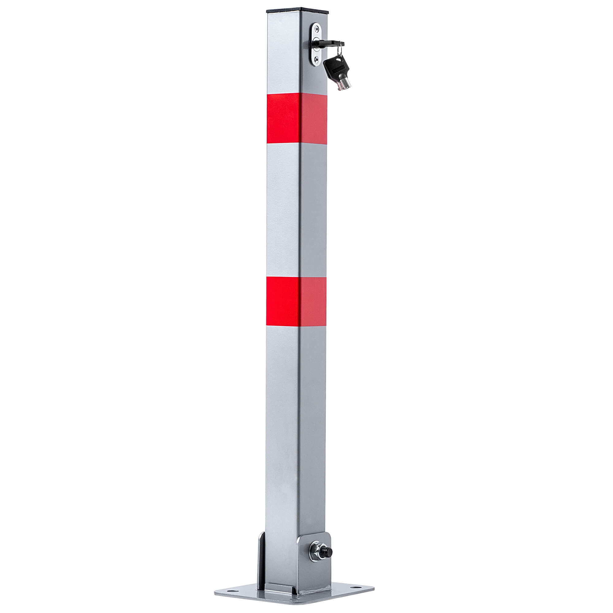 Składana blokada parkingowa Jarnac słupek 65.5 cm szaro-czerwony