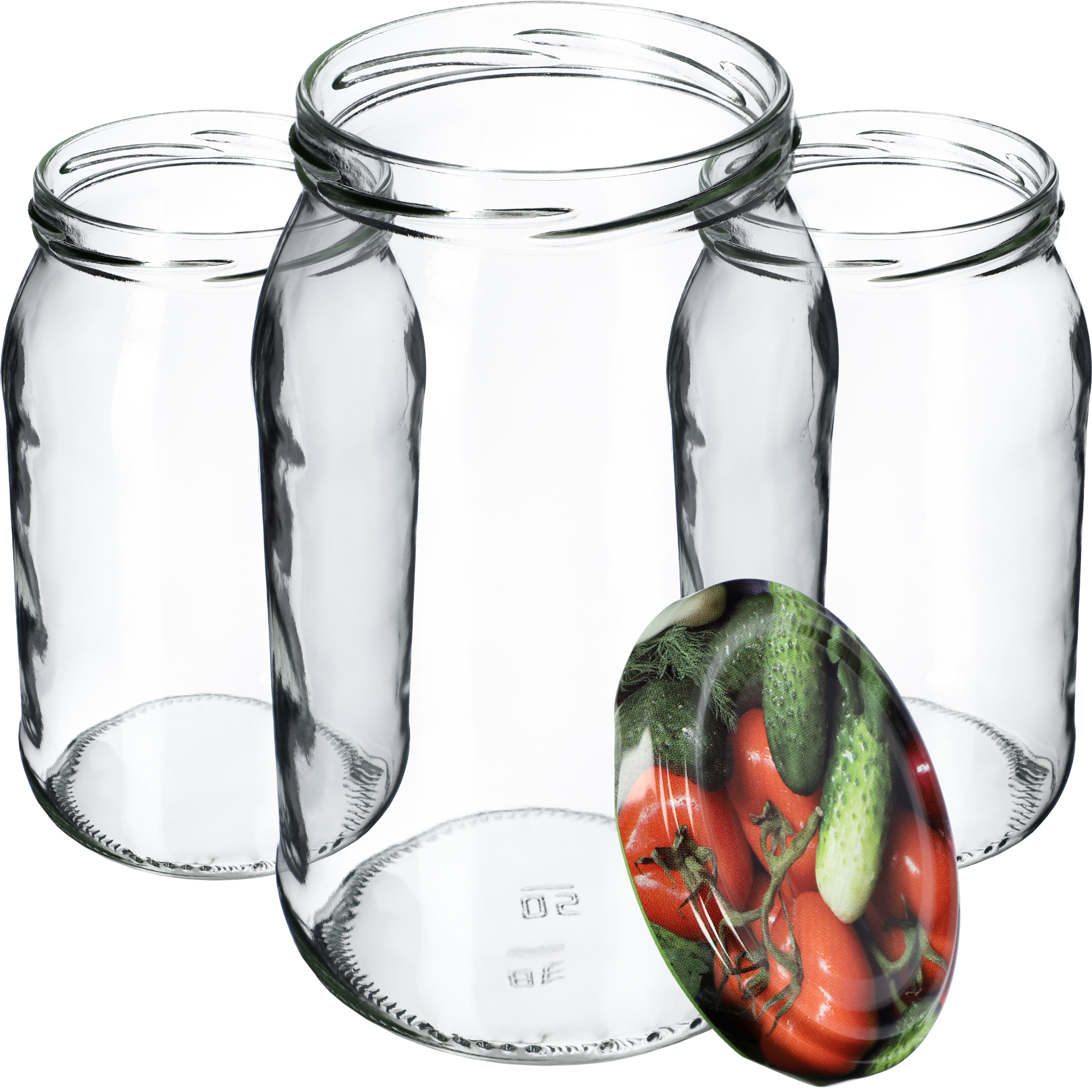 Słoiki na przetwory Simo 900ml 48szt fi 82 mm + wieczka "Warzywa"