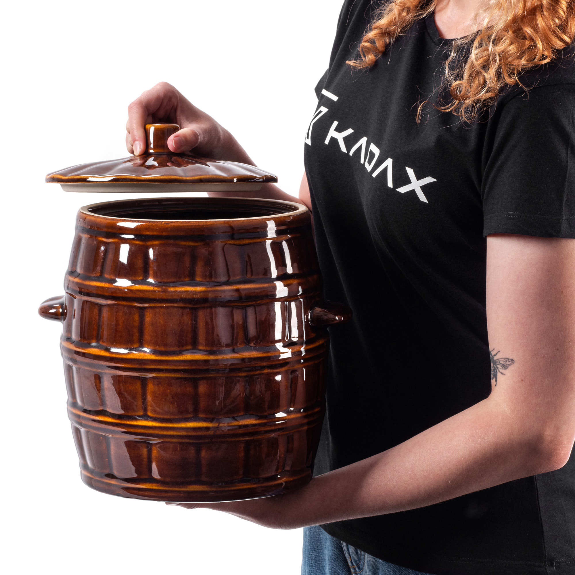 Beczka kamionkowa Helios 8L, z pokrywką