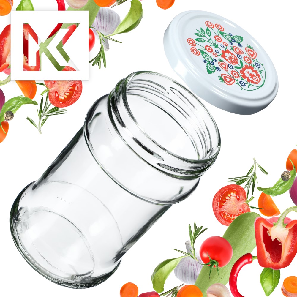 Słoiki na przetwory Seno 315ml 50szt fi 66 mm + wieczka "Folklor"