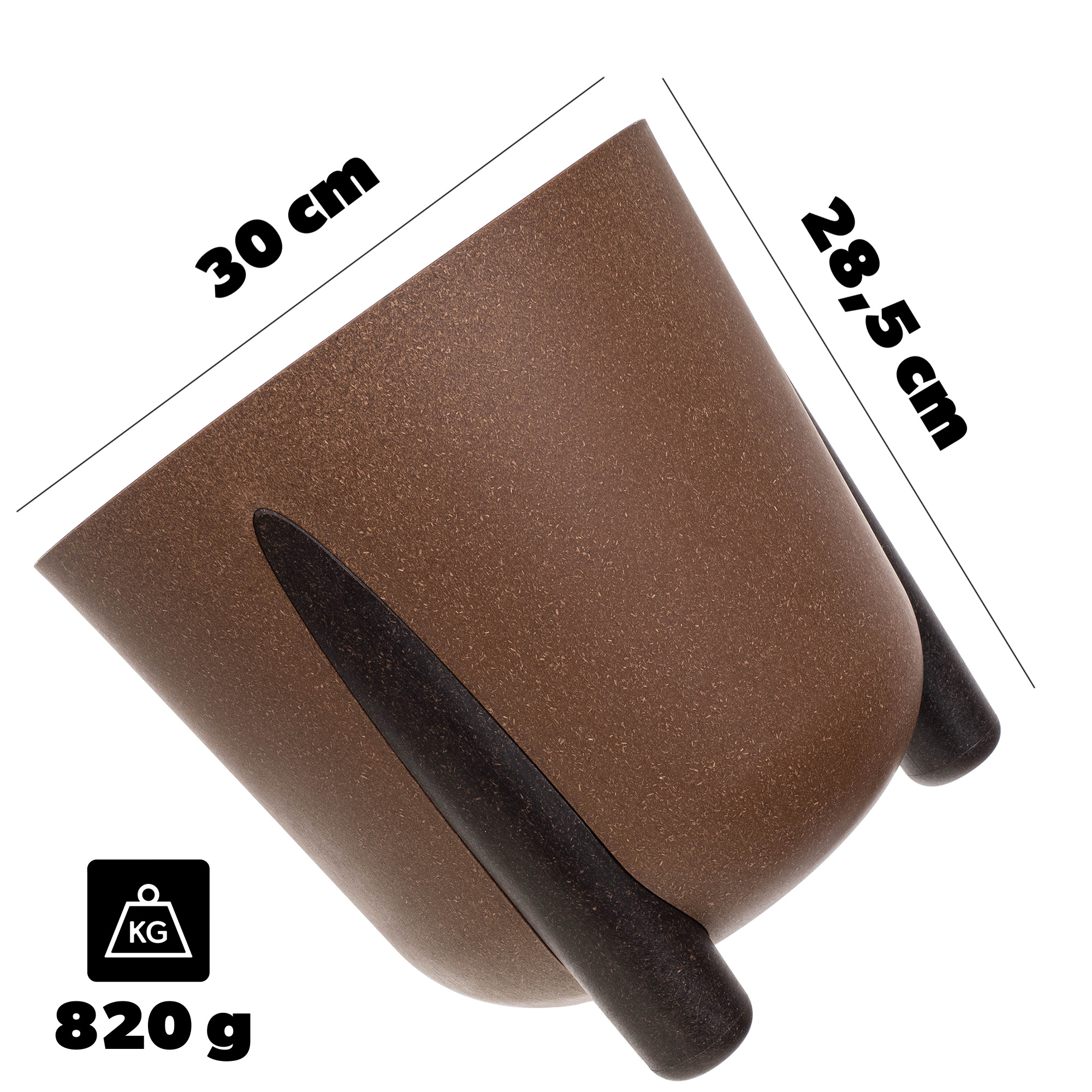 Doniczka osłonka Nauze 30cm brązowa