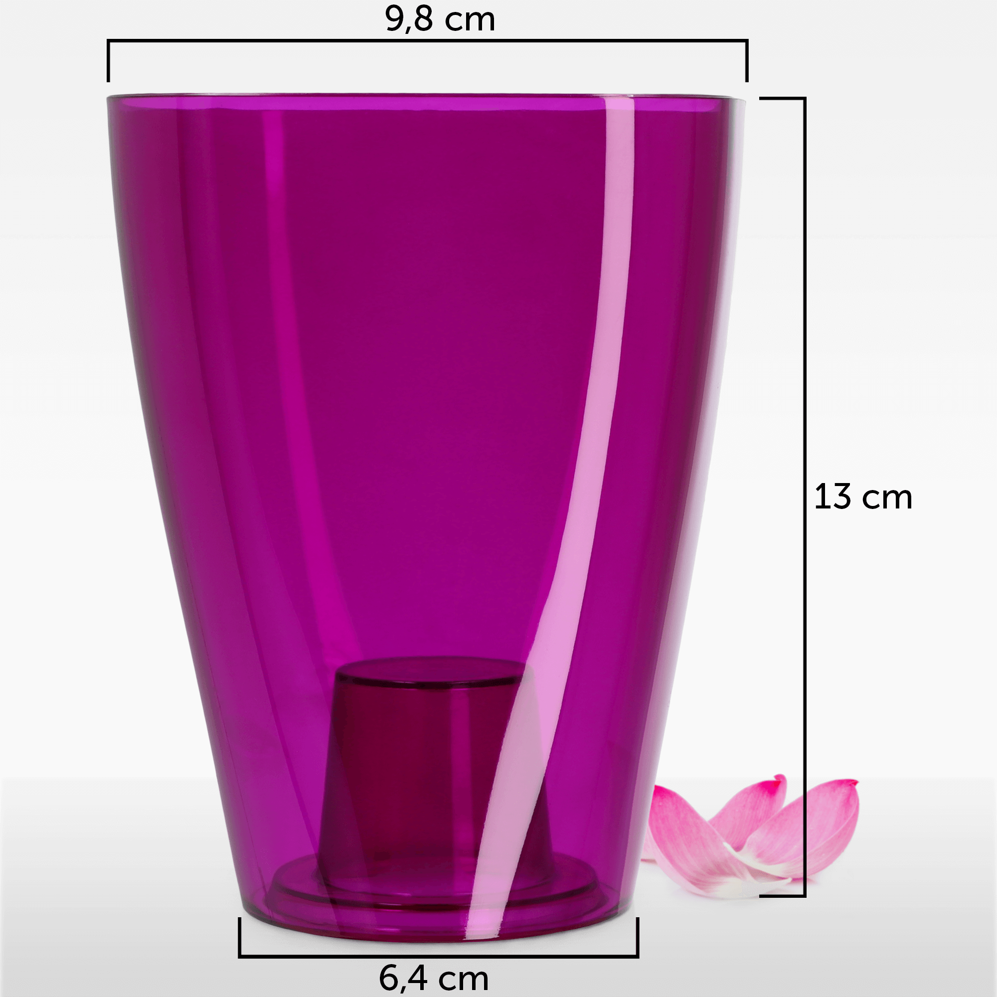 Doniczka kwadratowa Menfi 9 cm, fioletowa