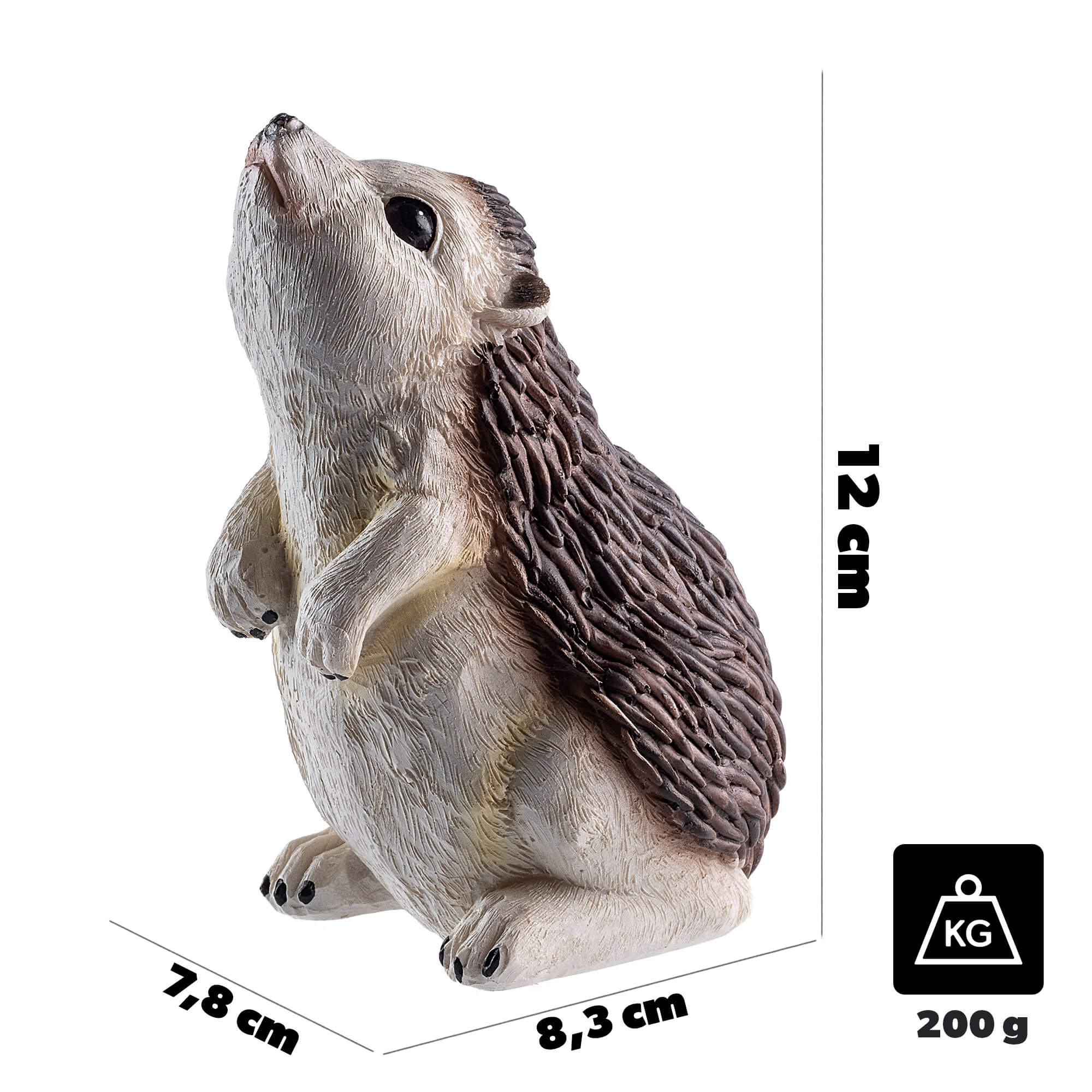 Figurka jeża Ceton dekoracja ogrodowa 12 x 8 cm
