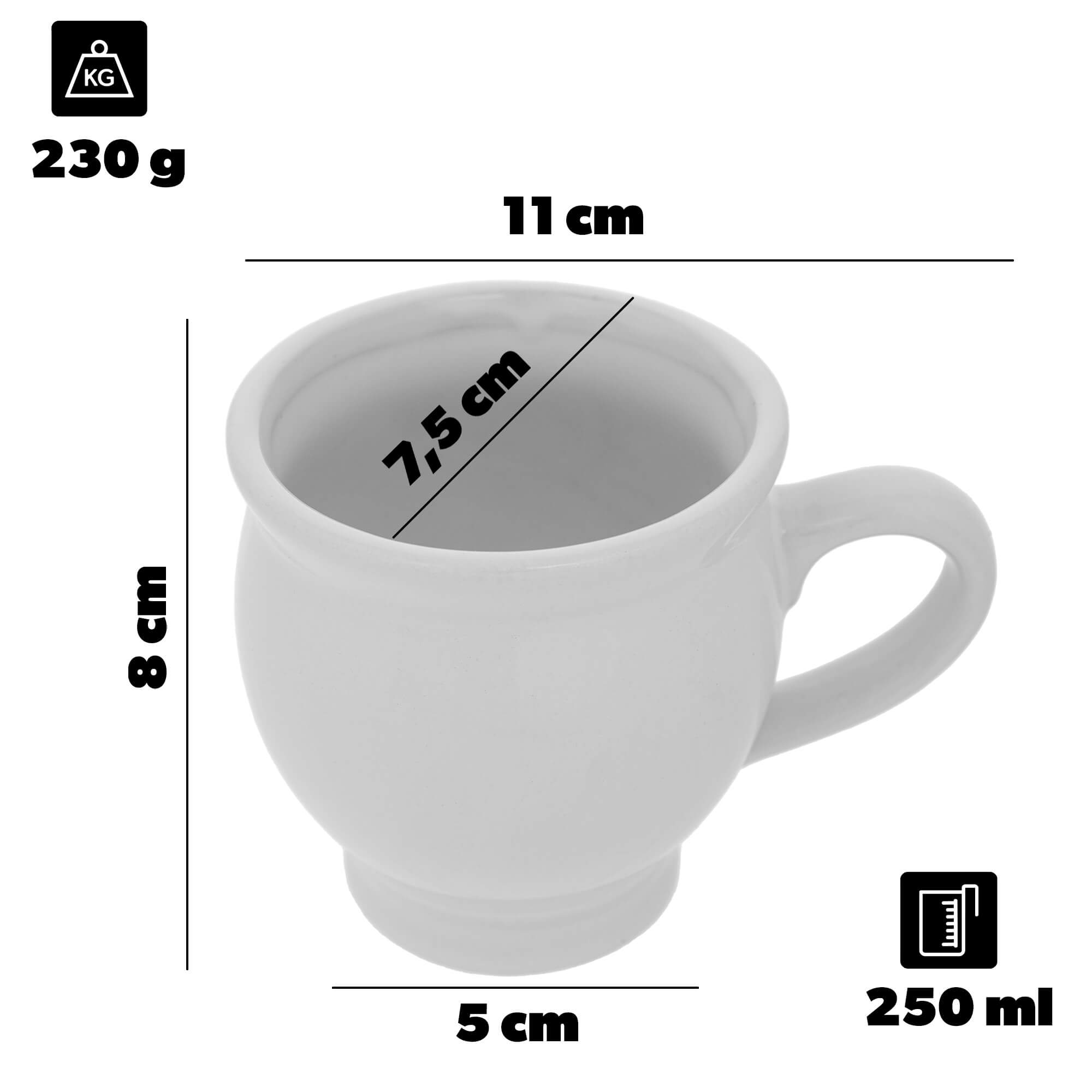 Kubek kamionkowy na grzane wino Lisle 250 ml biały