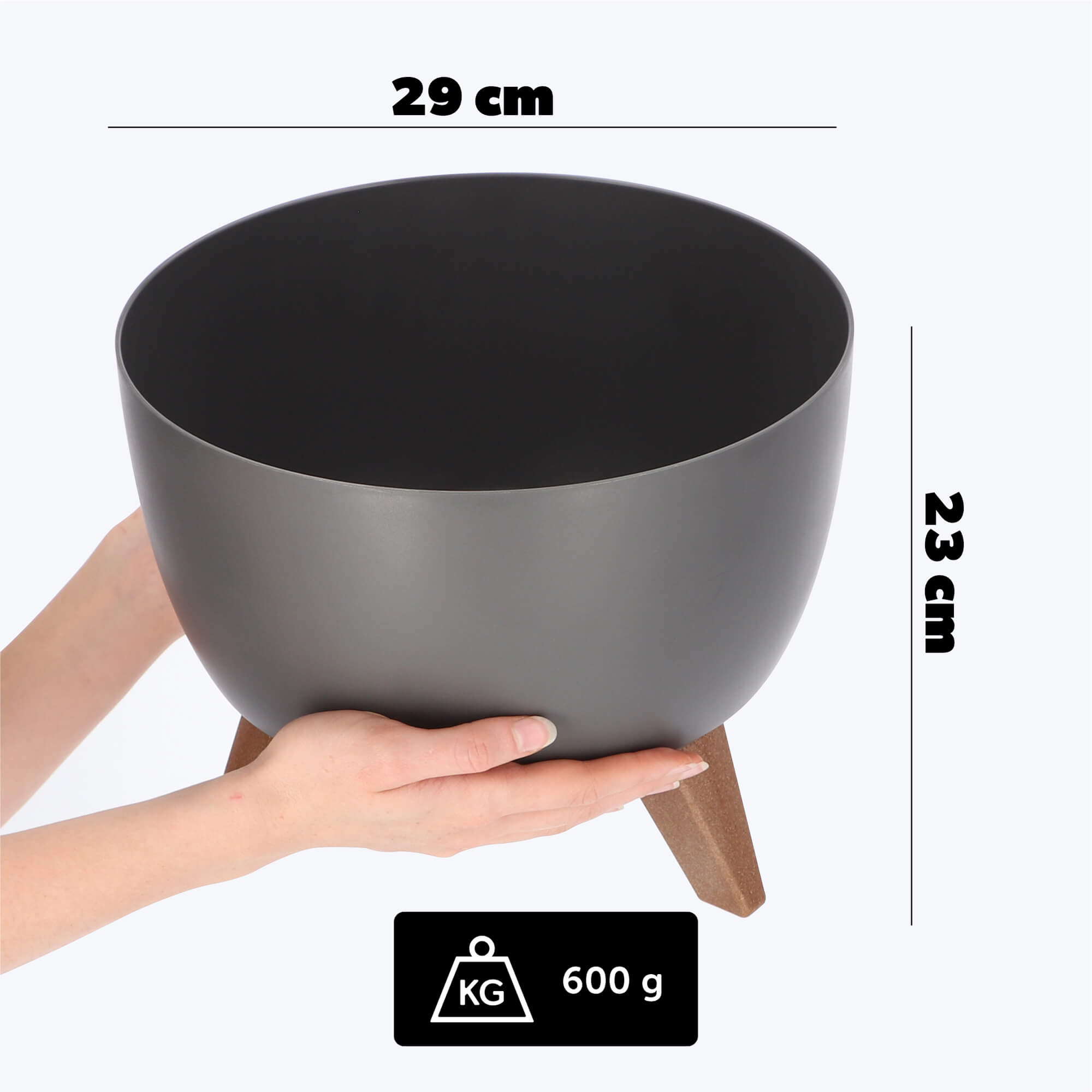 Misa na kwiaty z nóżkami Luri 29 cm, antracyt