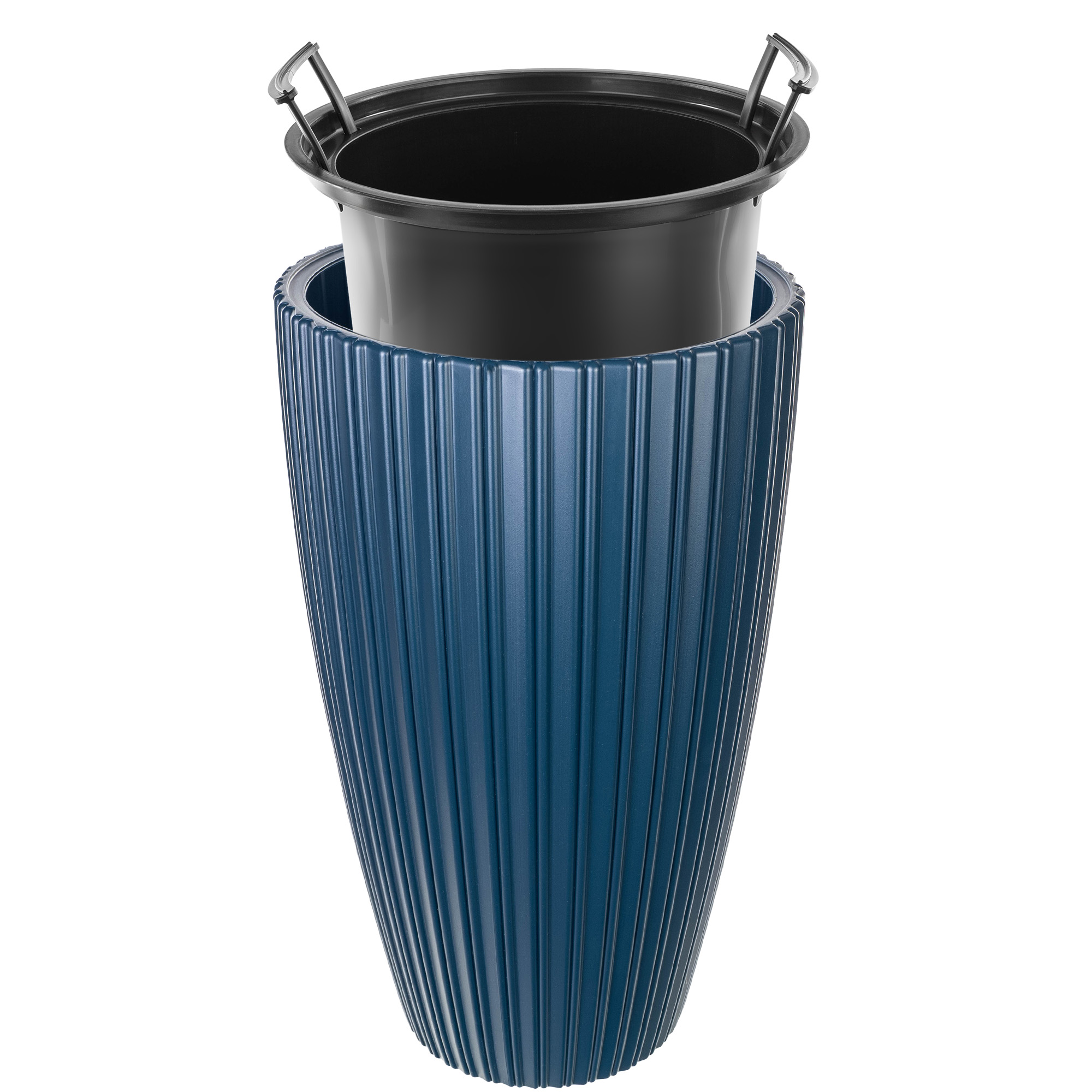 Doniczka z wkładem Lavoye 30cm granatowy