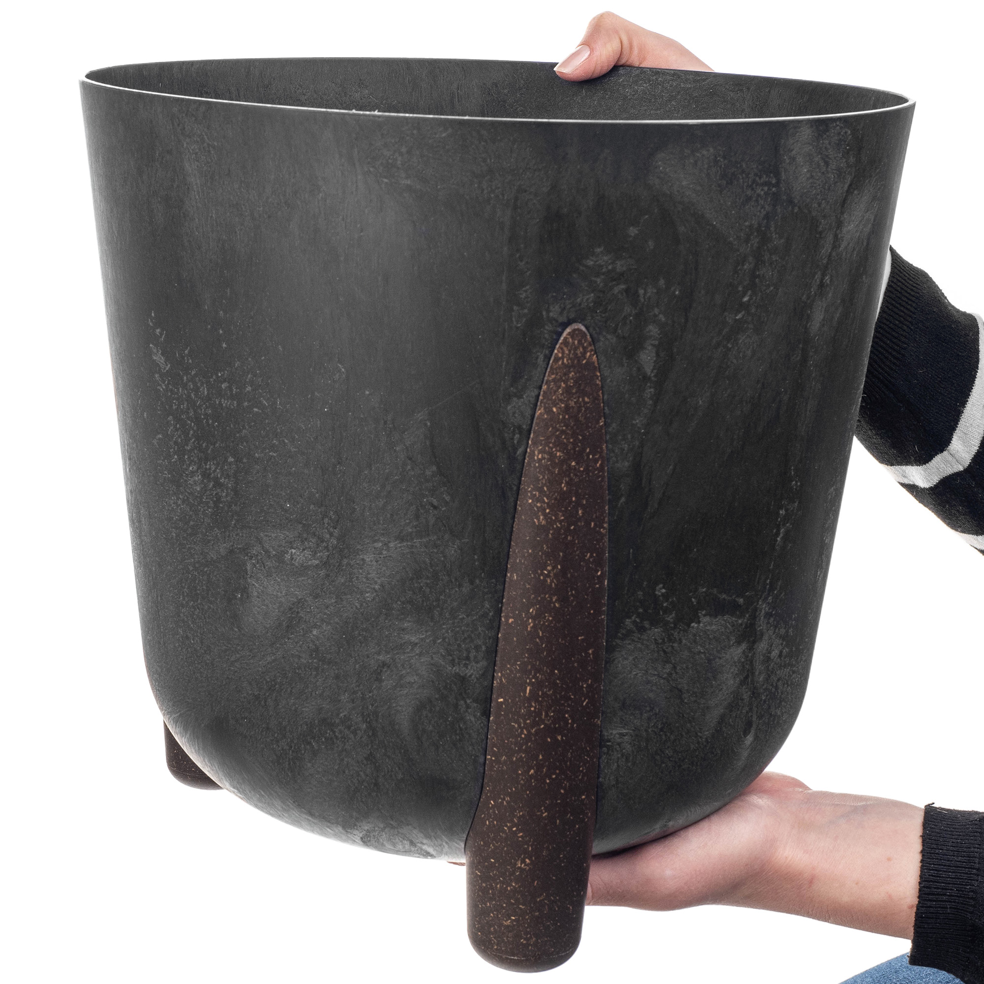 Doniczka osłonka Nauze 30cm czarny beton