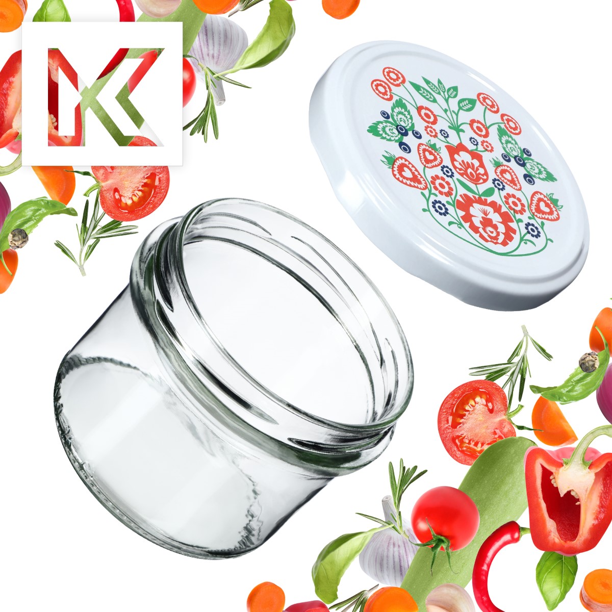 Słoiki na przetwory Tartu 235ml 10szt fi 82 mm + wieczka "Folklor"